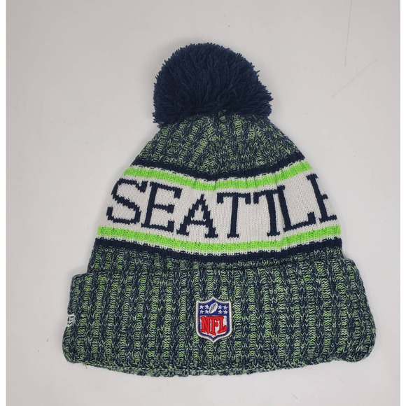 NWT New Era 2018 Sideline On Field Pom Beanie - Seattle Seahawks - Picture 4 of 4
